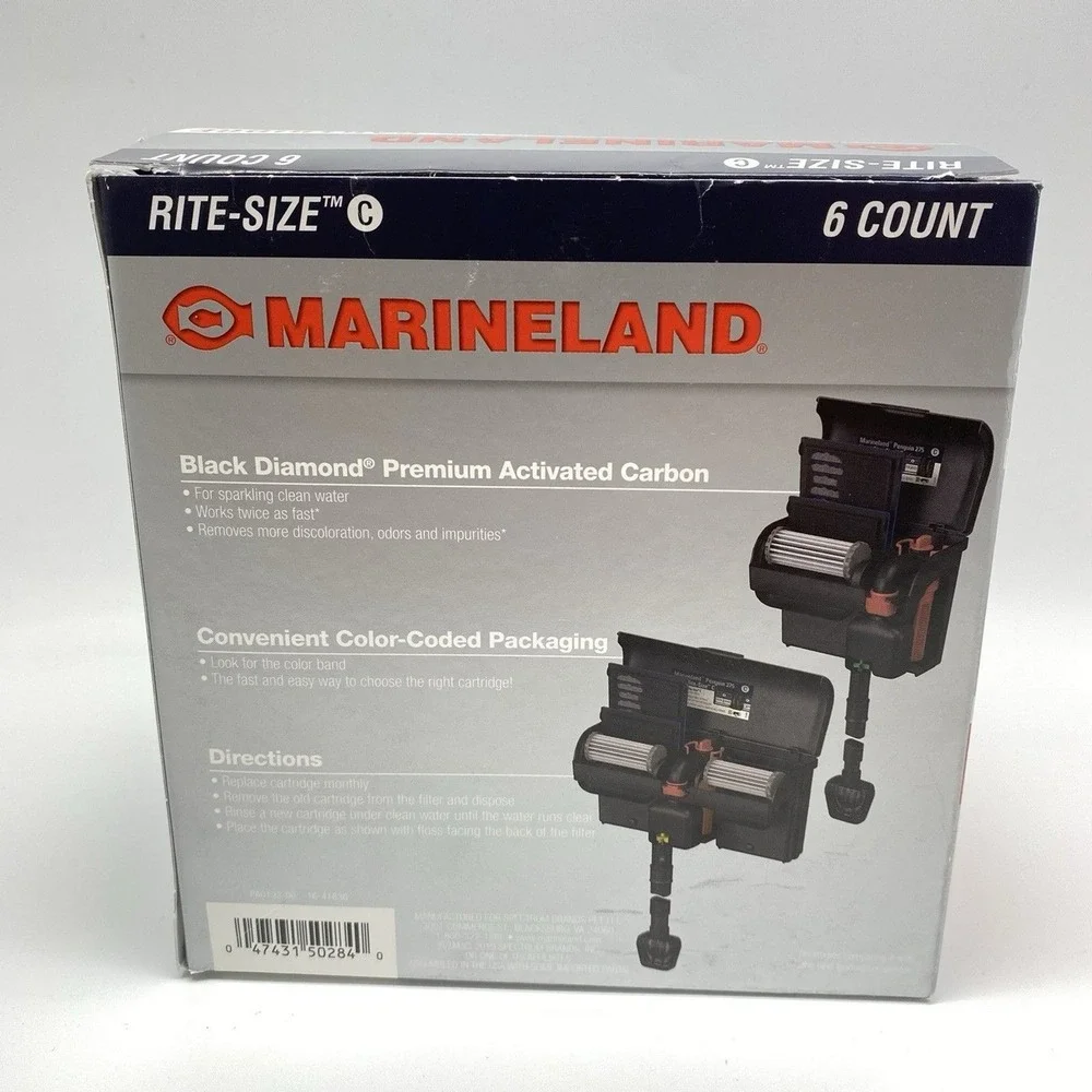 Marineland Rite-Size C Filter Replacement Penguin Power Cartridge 6 Count Box